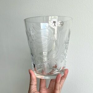 Vintage Metropolitan Museum of Art Etched Glass Vase Decor